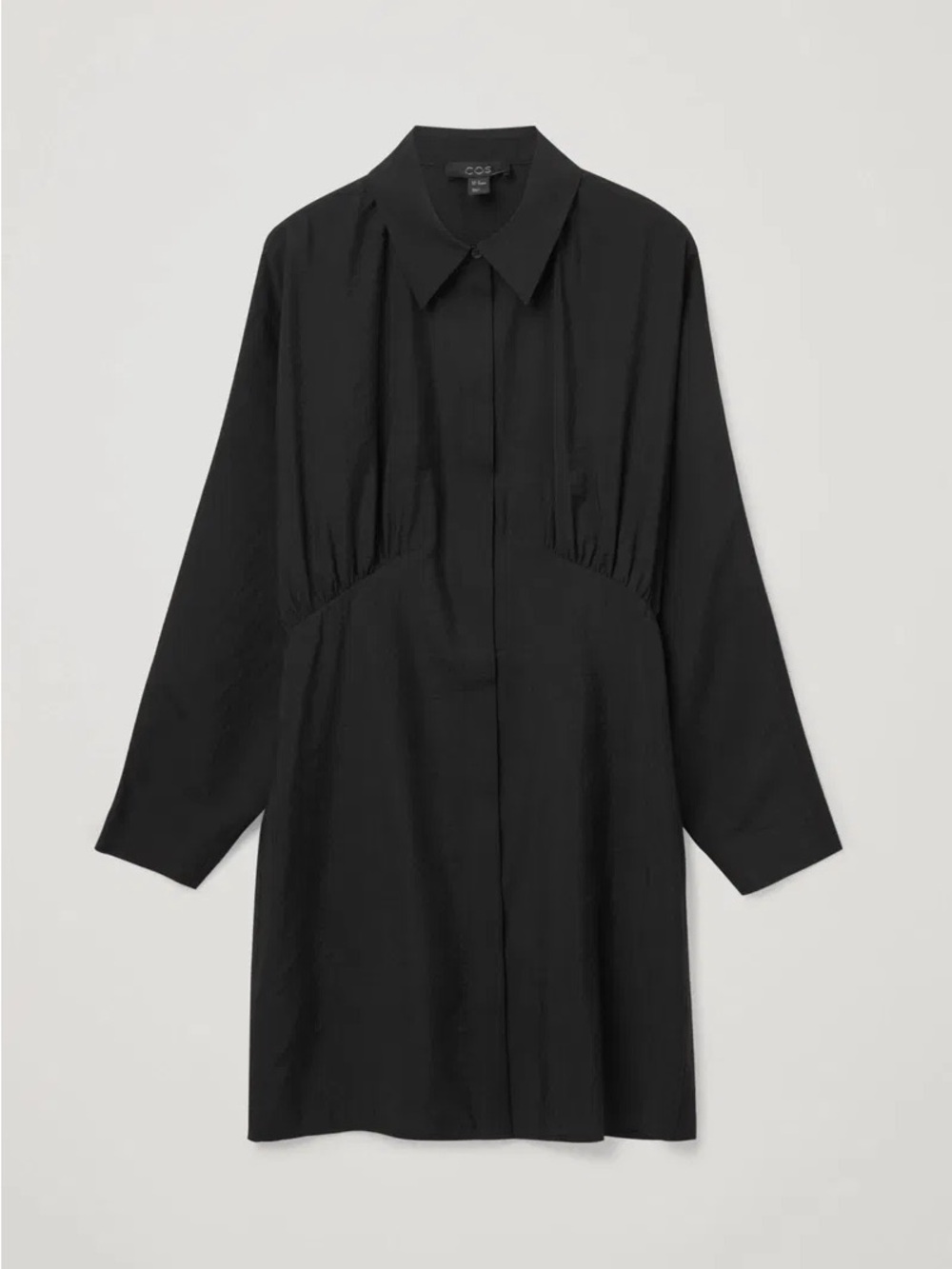 COS Gathered Shirt Dress (Black)